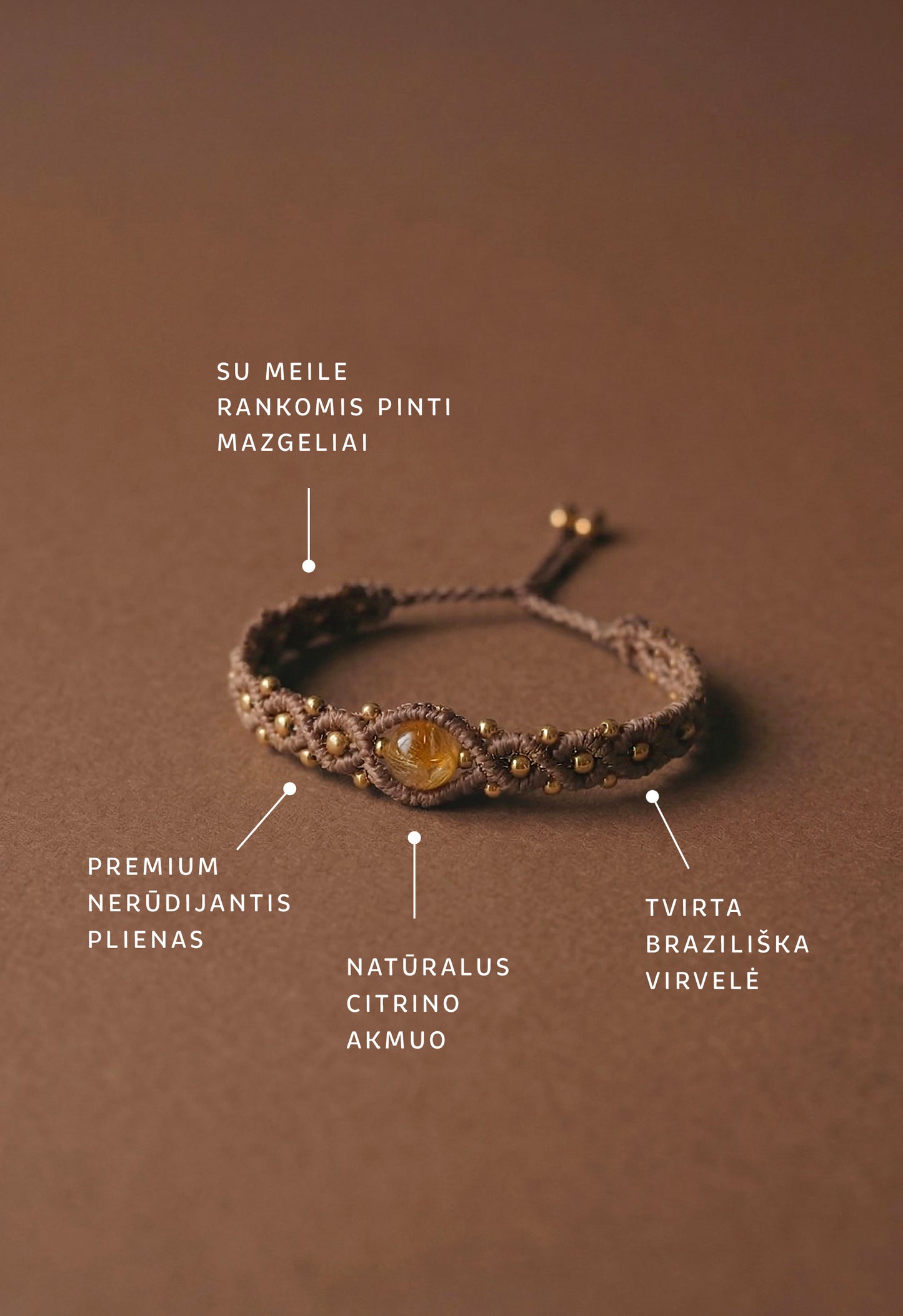 Naturaliu akmenu apyranke moterims