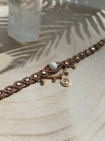 Boho kojos papuosalas kojos apyranke koju grandinele papuosalai macrame bohemiskas papuosalai moterims vasariski papuosalai ranku darbo papuosalai