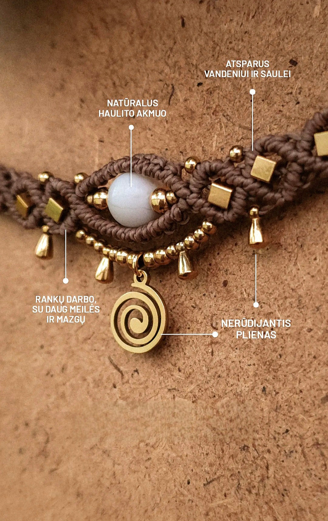 Boho kojos papuosalas kojos apyranke spirale koju grandinele papuosalai macrame bohemiskas papuosalai moterims vasariski papuosalai ranku darbo papuosalai