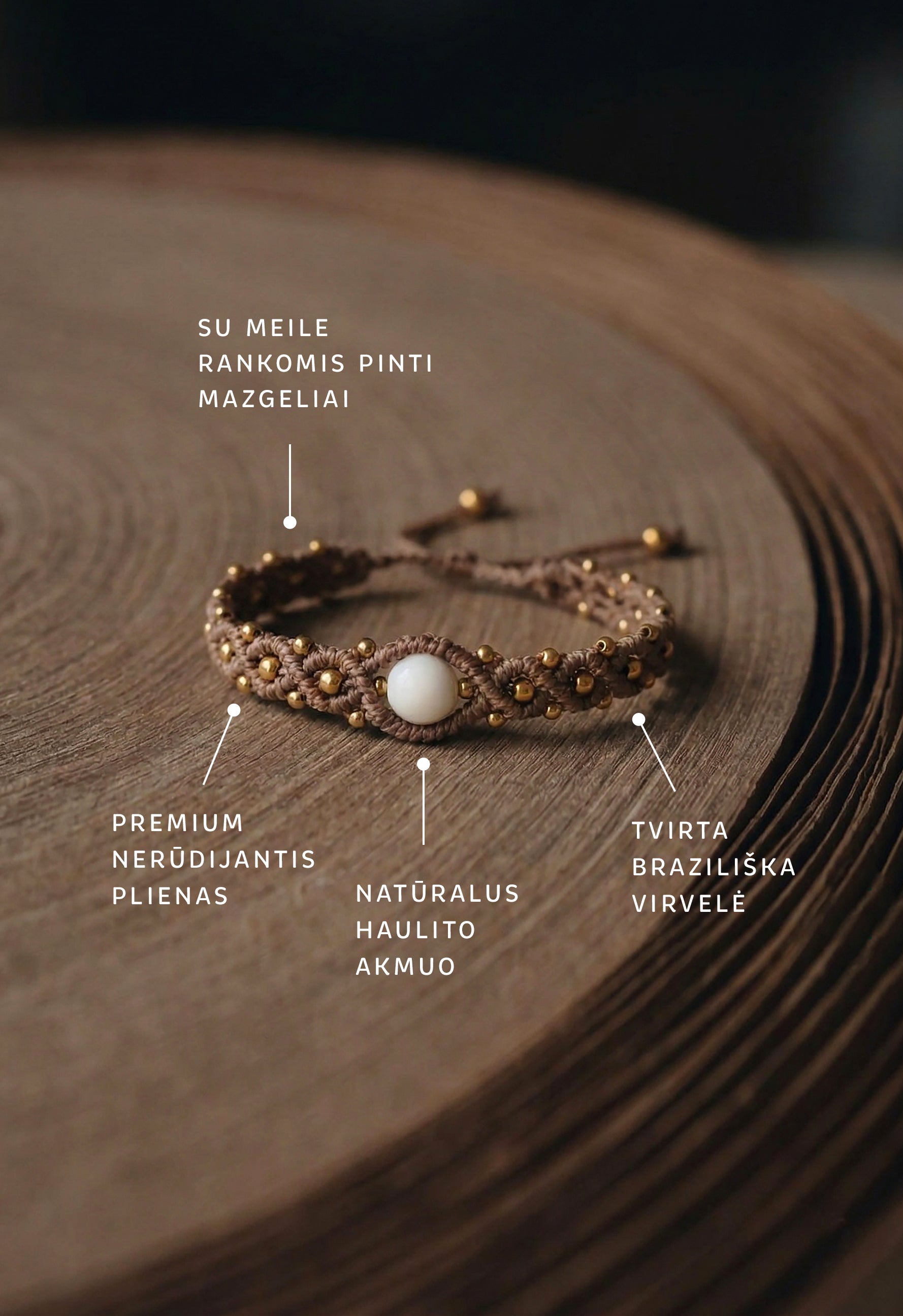 Macrame apyranke moterims boho stiliaus.