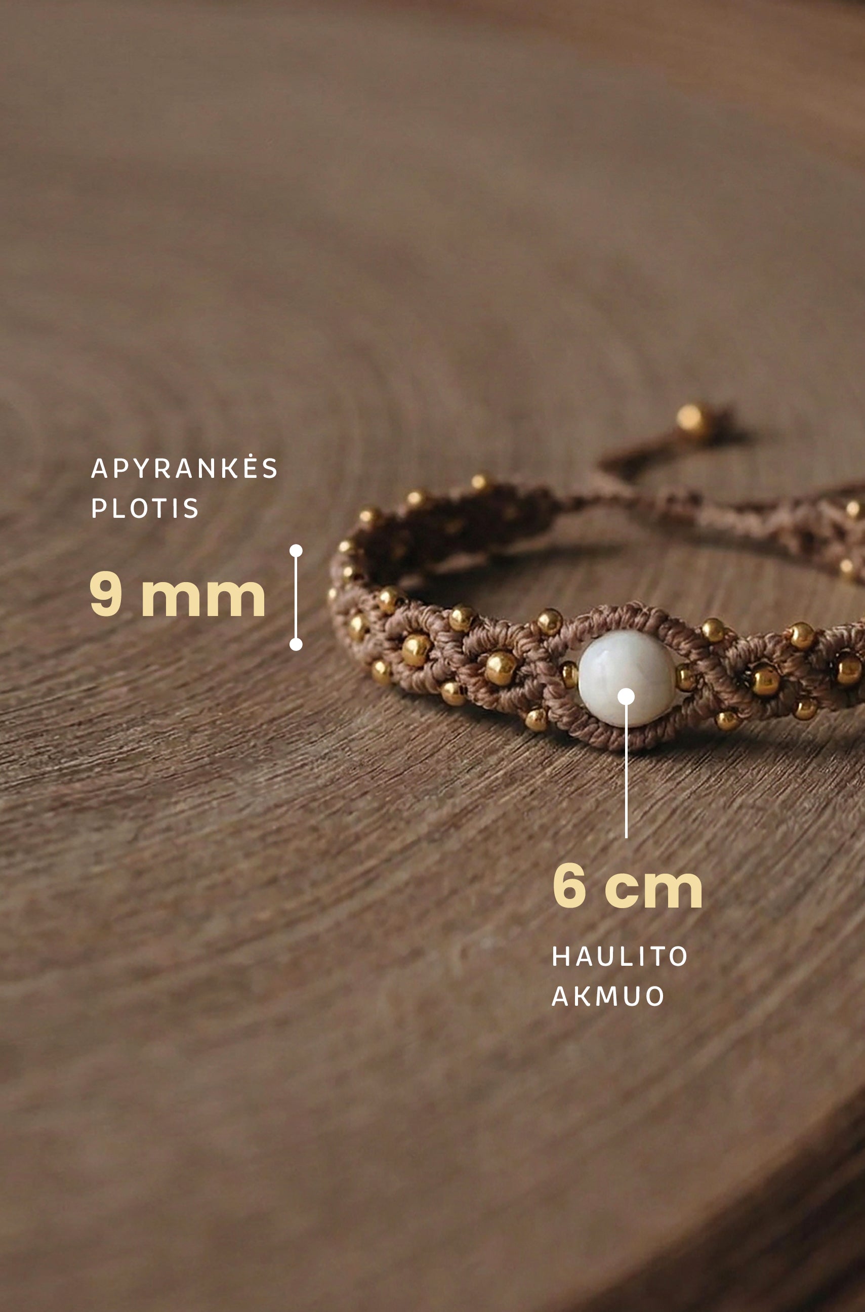 Roda macrame stilinga apyranke moterims.