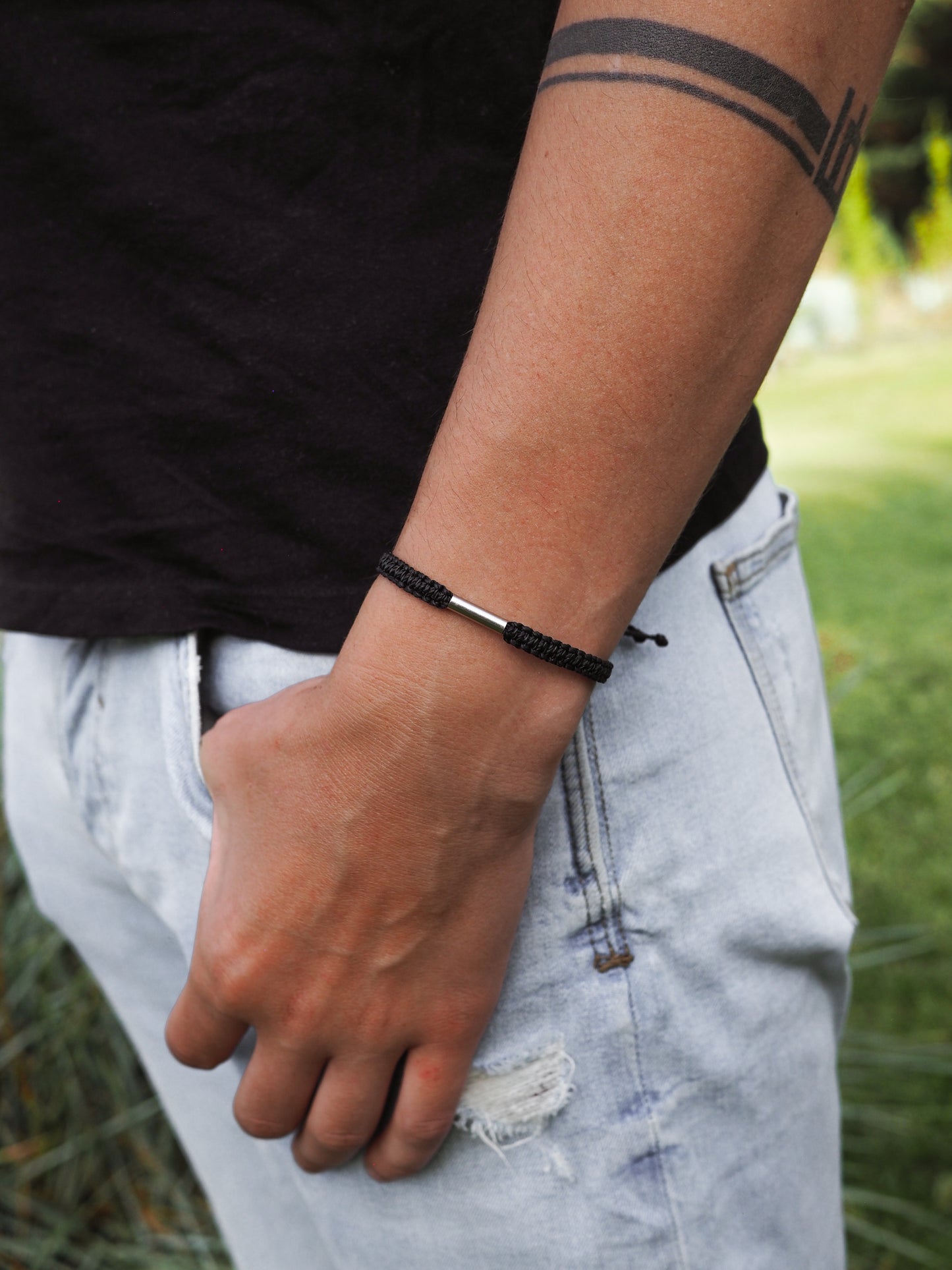 I CAN ~ juoda vyriška pinta apyrankė