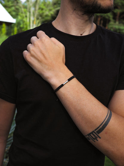 I CAN ~ juoda vyriška pinta apyrankė