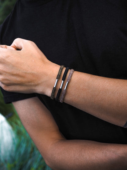 I CAN ~ juoda vyriška pinta apyrankė