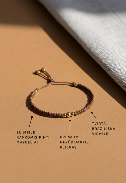 TERRÁ ~ rankų darbo ruda apyrankė