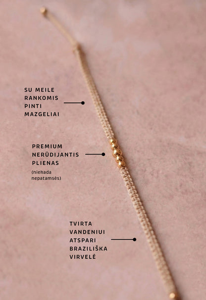 Kojos grandinele tinka vestuvems, nuotakai, kelionems. Stilingas, unikalus, ranku darbo.